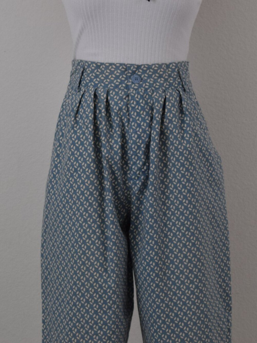 Vtg 90s High-Rise Geometric Pattern Cotton Cherokee Pants size 14 | 28-32 waist